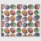 inpakpapier met een Oekraïens houten ei ontwerp (Vlak)