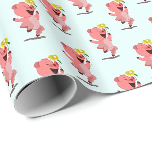 Inpakpapier met Gelukkig Biggetje (Rol Hoek)