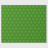 Inpakpapier met groen glimlachpatroon (Vlak)