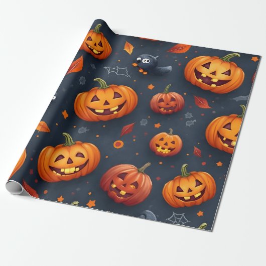inpakpapier met halloweenthema (Uitgerold)