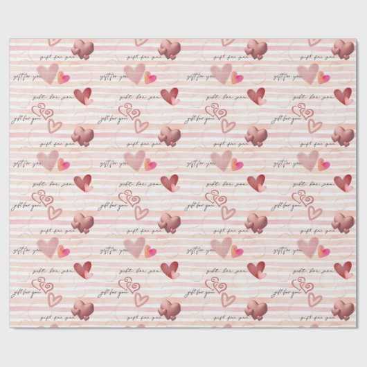 Inpakpapier met harten (Vlak)