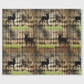 Inpakpapier met herten en herten gewei erop (Vlak)