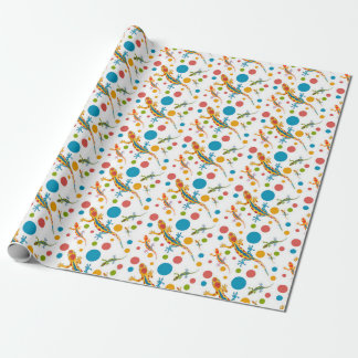 Inpakpapier met kleurrijk hagedisontwerp