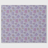 Inpakpapier met Paarse kristalpatroon (Vlak)