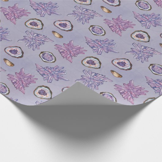 Inpakpapier met Paarse kristalpatroon (Hoek)