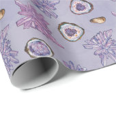 Inpakpapier met Paarse kristalpatroon (Rol Hoek)