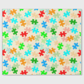 Inpakpapier met puzzelstukken (Vlak)