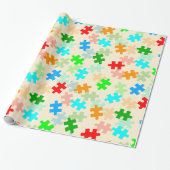 Inpakpapier met puzzelstukken (Uitgerold)