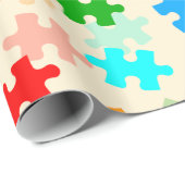 Inpakpapier met puzzelstukken (Rol Hoek)