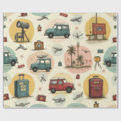 Inpakpapier met reispatroon (Vlak)