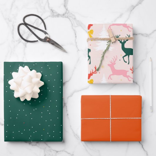 inpakpapier met rendieren voor de kerstperiode vel (Voorkant)