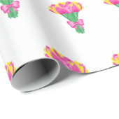 Inpakpapier met roze en gele tulpboeket (Rol Hoek)