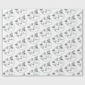 inpakpapier met scharnierend deer-fox. (Vlak)