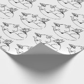 inpakpapier met scharnierend deer-fox. (Hoek)