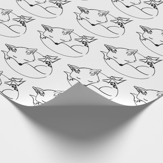 inpakpapier met scharnierend deer-fox. (Hoek)