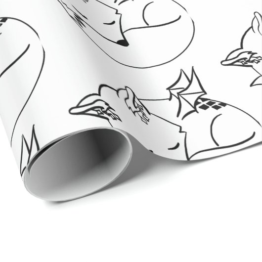 inpakpapier met scharnierend deer-fox. (Rol Hoek)