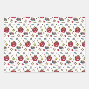 inpakpapier met schoolthema