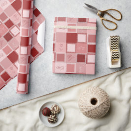 Inpakpapier met vierkanten, kant en rozen