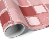 Inpakpapier met vierkanten, kant en rozen (Rol Hoek)