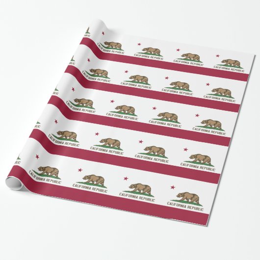 Inpakpapier met vlag van Californië (Uitgerold)