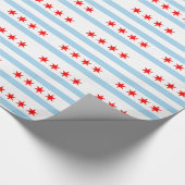 Inpakpapier met vlag van Chicago (Hoek)