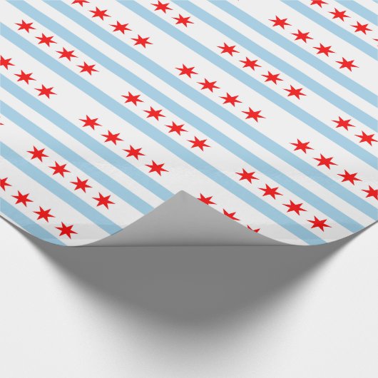 Inpakpapier met vlag van Chicago (Hoek)