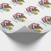 Inpakpapier met vlag van Illinois (Hoek)