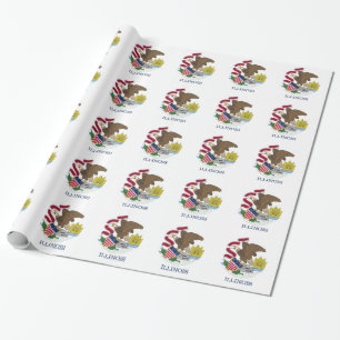 Inpakpapier met vlag van Illinois