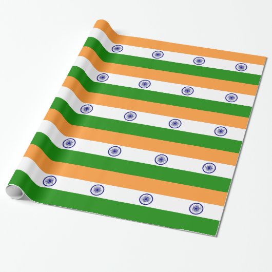 Inpakpapier met vlag van India (Uitgerold)