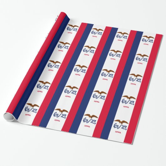 Inpakpapier met vlag van Iowa (Uitgerold)