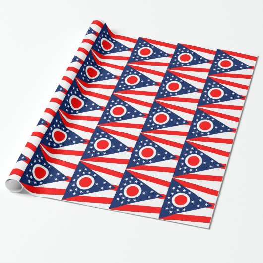Inpakpapier met vlag van Ohio (Uitgerold)