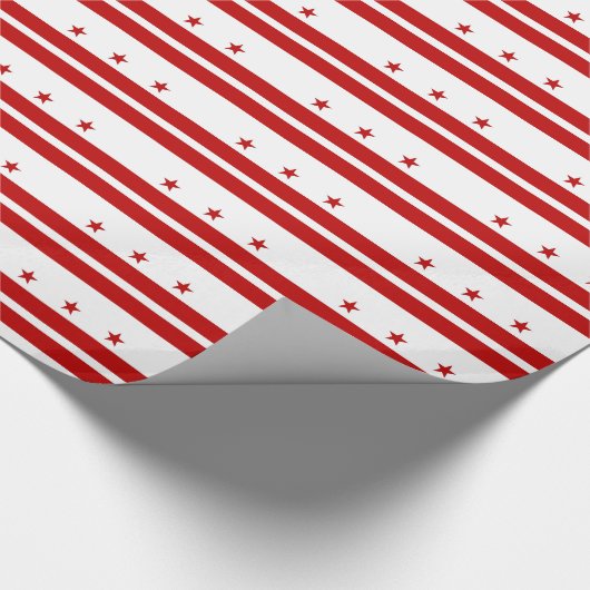 Inpakpapier met vlag van Washington DC (Hoek)