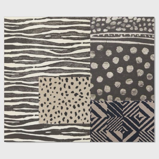 inpakpapier met zwart en beige design (Vlak)