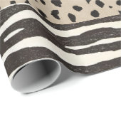 inpakpapier met zwart en beige design (Rol Hoek)