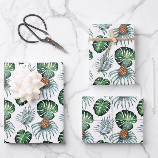 Inpakpapier - Monstera / Ananas Vel (Voorkant)