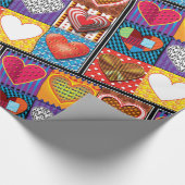 Inpakpapier. multi hart patroon2 cadeau wrap cadeaupapier (Hoek)