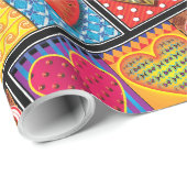 Inpakpapier. multi hart patroon2 cadeau wrap cadeaupapier (Rol Hoek)