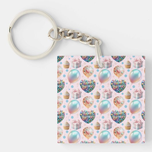 Inpakpapier Plat Vel Set van 3 Sleutelhanger (voorkant)