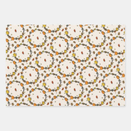 Inpakpapier plat vel set van 3 Thanksgiving 