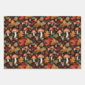 Inpakpapier plat vel set van 3 wilde paddenstoelen (Voorkant 2)