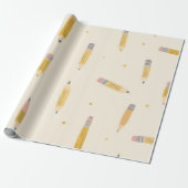 Inpakpapier (potloodpatroon met potloden) (Uitgerold)