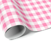 Inpakpapier, Roze en Witte Gingham Cadeaupapier (Rol Hoek)