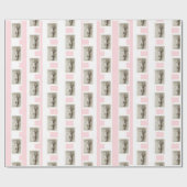 Inpakpapier Roze & Witte Streep Baby Engel (Vlak)