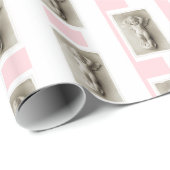 Inpakpapier Roze & Witte Streep Baby Engel (Rol Hoek)