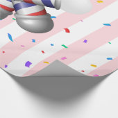 Inpakpapier Roze & Witte Streep Barberpaal (Hoek)