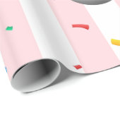 Inpakpapier Roze & Witte Streep Barberpaal (Rol Hoek)