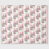 Inpakpapier Roze & Witte Streep Fairy Cow (Vlak)