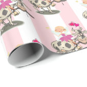 Inpakpapier Roze & Witte Streep Fairy Cow (Rol Hoek)