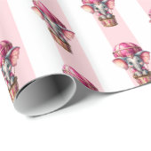 Inpakpapier Roze & Witte Streep Olifant (Rol Hoek)