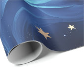 Inpakpapier saffierblauw hemelmaan (Rol Hoek)